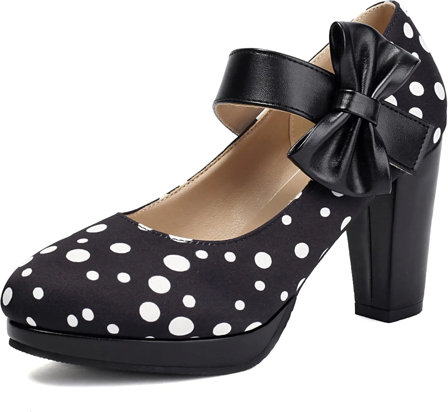 Ankle Strap Mary Jane Block Heel Round Toe Women Shoes