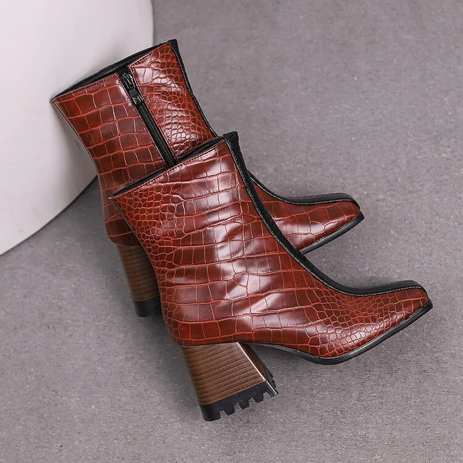 Black Cowboy Boots for Women Ankle Flat Booties for Women 2024 Ladies Hiking Boots Dress Shoes for Women Flat Bottom Fashion Lace-up Round Toe Comfortable Low Heel