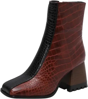Black Cowboy Boots for Women Ankle Flat Booties for Women 2024 Ladies Hiking Boots Dress Shoes for Women Flat Bottom Fashion Lace-up Round Toe Comfortable Low Heel