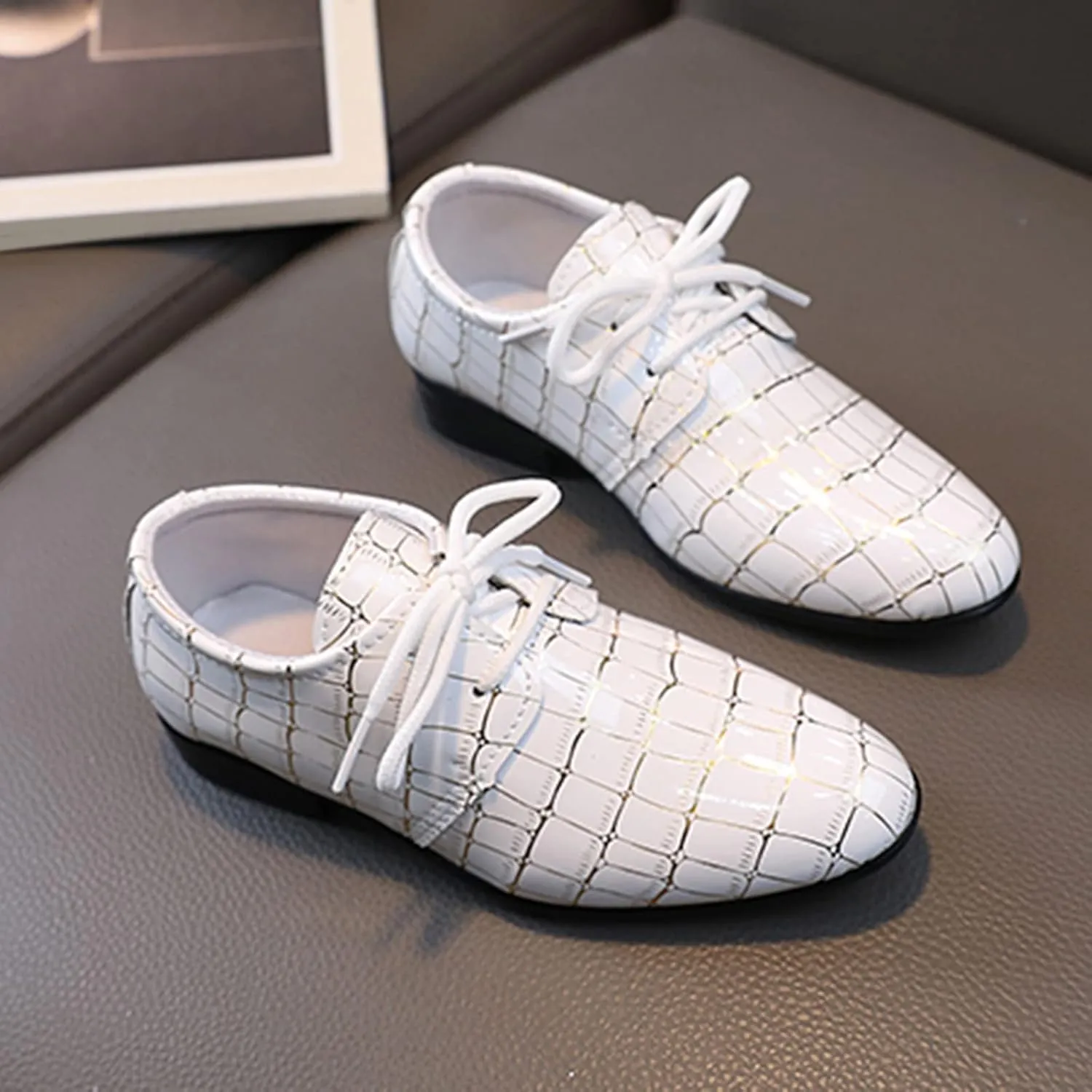 Boys Pointed Toe Dress Shoes Boys Dress Oxfor Formal Shoes Toddler Lace Up Loafer Girls Shoes Size 3 Big Girls