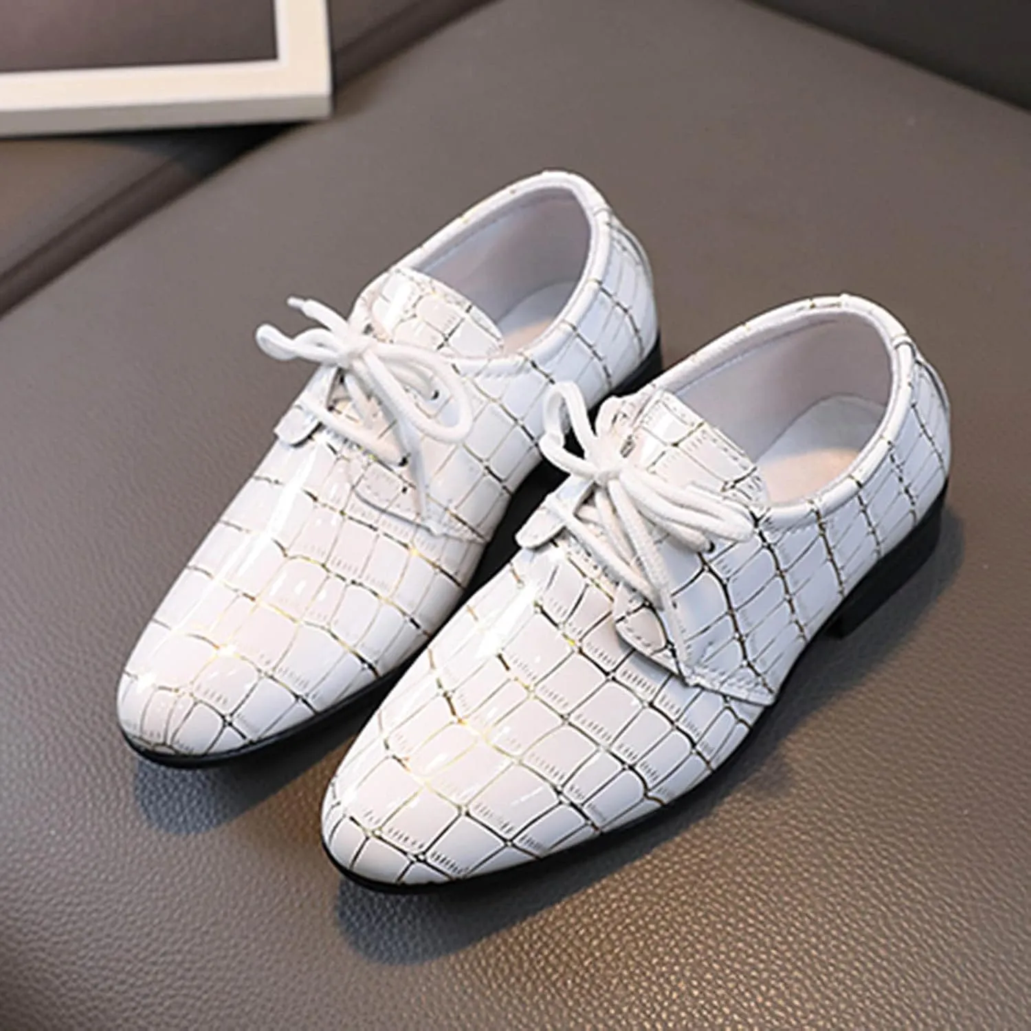 Boys Pointed Toe Dress Shoes Boys Dress Oxfor Formal Shoes Toddler Lace Up Loafer Girls Shoes Size 3 Big Girls