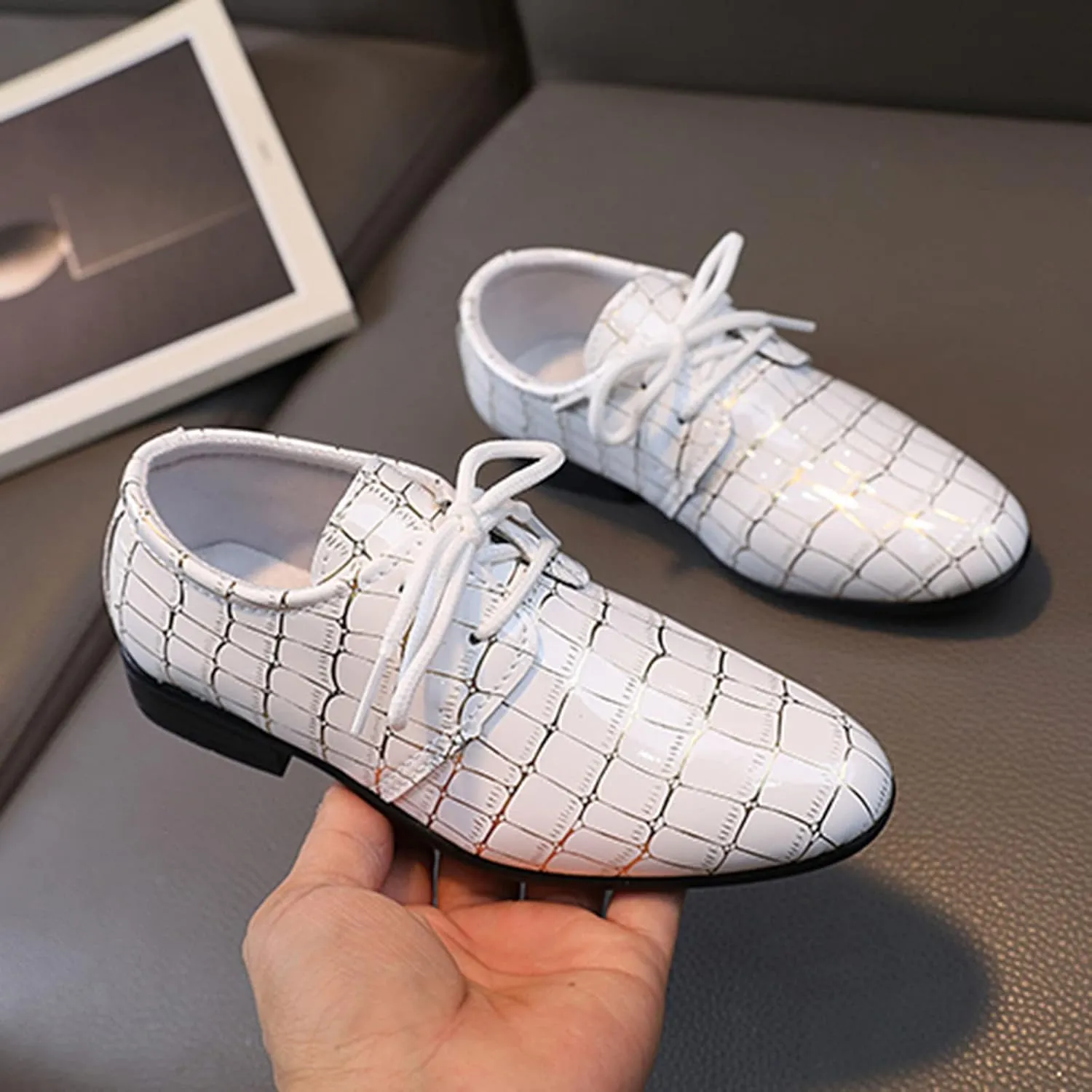 Boys Pointed Toe Dress Shoes Boys Dress Oxfor Formal Shoes Toddler Lace Up Loafer Girls Shoes Size 3 Big Girls