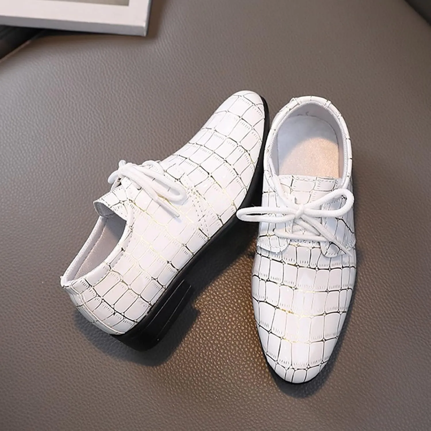 Boys Pointed Toe Dress Shoes Boys Dress Oxfor Formal Shoes Toddler Lace Up Loafer Girls Shoes Size 3 Big Girls