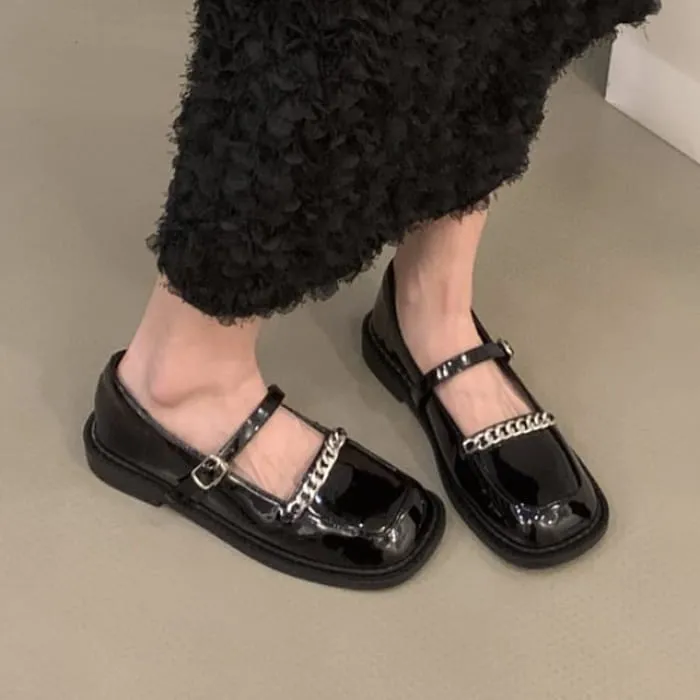 Chain Detail Mary Jane Shoes