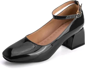 Concise Square Toe Mary Jane Block Heel Women Shoes