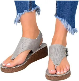 Eduavar Sandals for Women Dressy, Orthopedic Sandals for Women Comfy Soft Flip Flops Flat Sandals with Ankle Strap