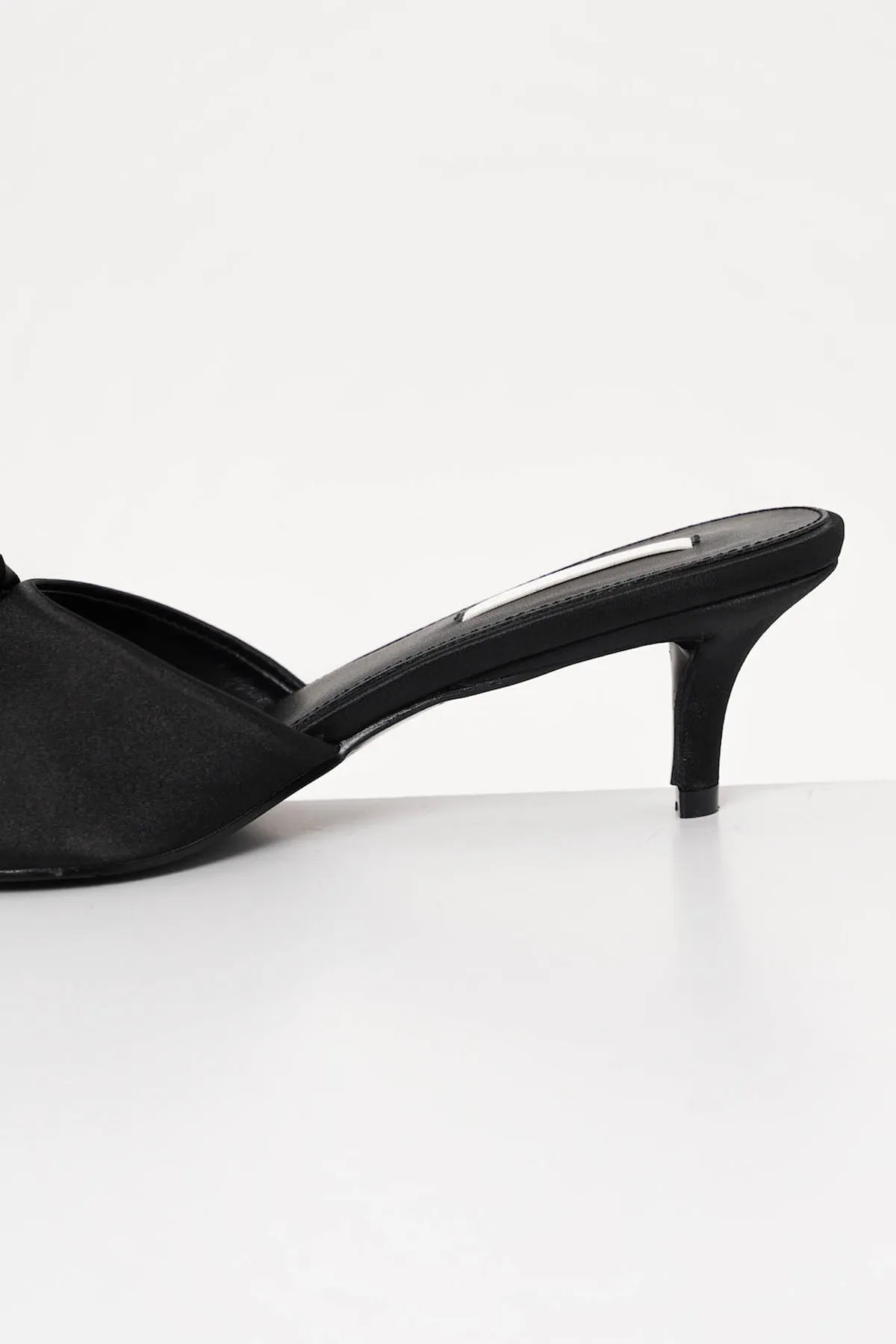 Euclia Rosè Satin Mules In Black