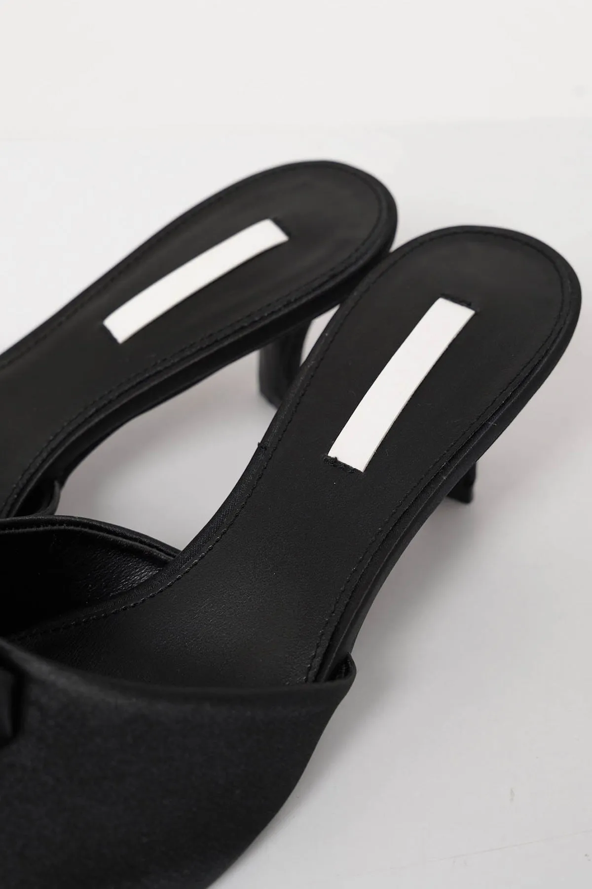 Euclia Rosè Satin Mules In Black