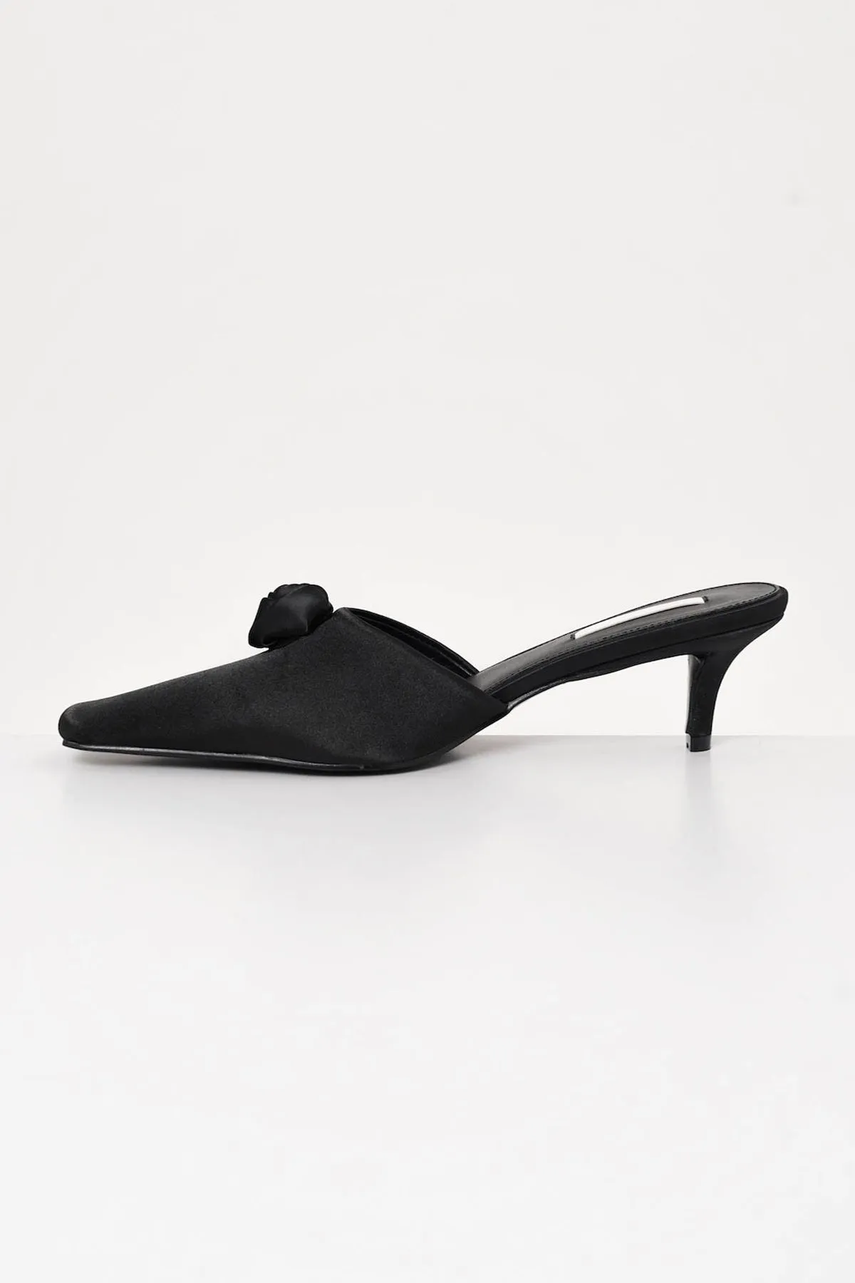 Euclia Rosè Satin Mules In Black