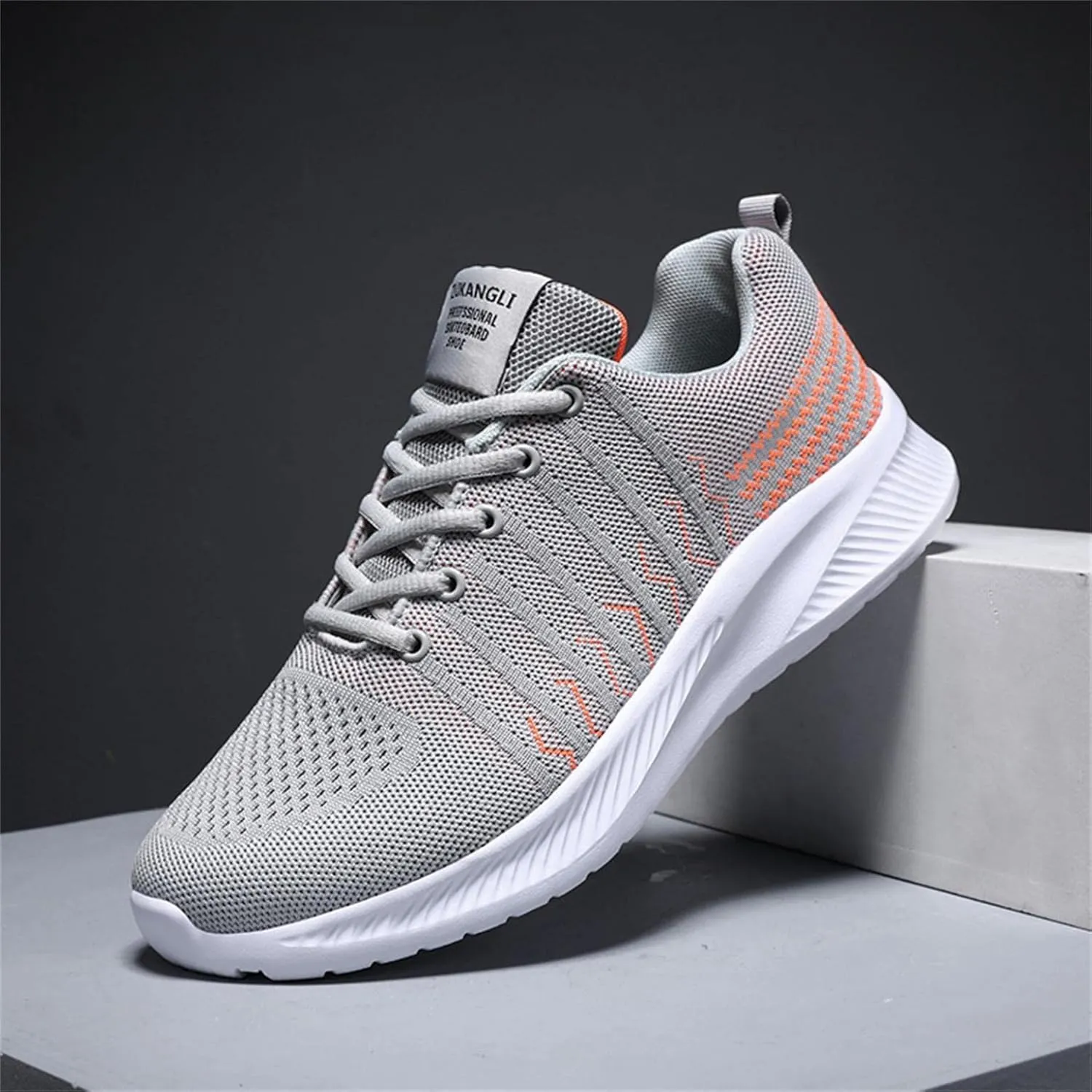 Hbeylia Women's Men's Lace Up Walking Running Shoes Fashion Breathable Mesh Stretch Sneakers Non Slip Athletic Hiking Tennis Trainer Sport Shoes For Driving Workout Fitness