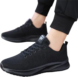 Hbeylia Women's Men's Lace Up Walking Running Shoes Fashion Breathable Mesh Stretch Sneakers Non Slip Athletic Hiking Tennis Trainer Sport Shoes For Driving Workout Fitness