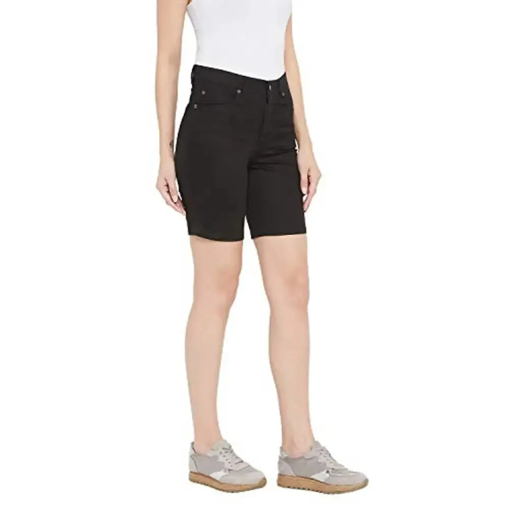 HYPERNATION Black Color Cotton Women's Shorts