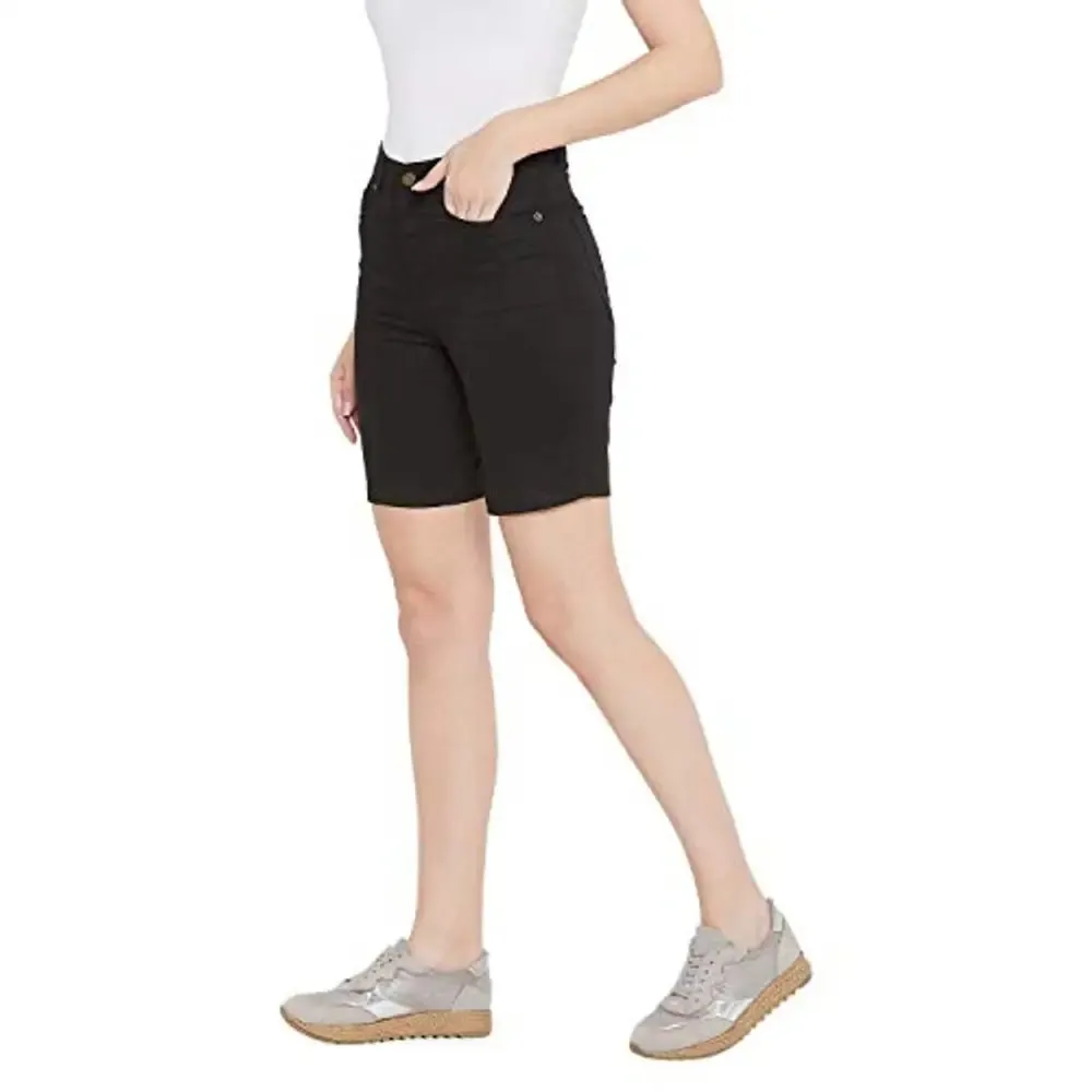 HYPERNATION Black Color Cotton Women's Shorts