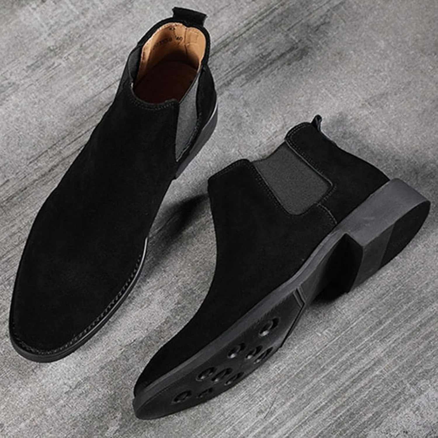 Men'S Chelsea Boots Casual Comfortable Slip-On Dress Men Ankle Fashion Boot Suede Boots for Men
