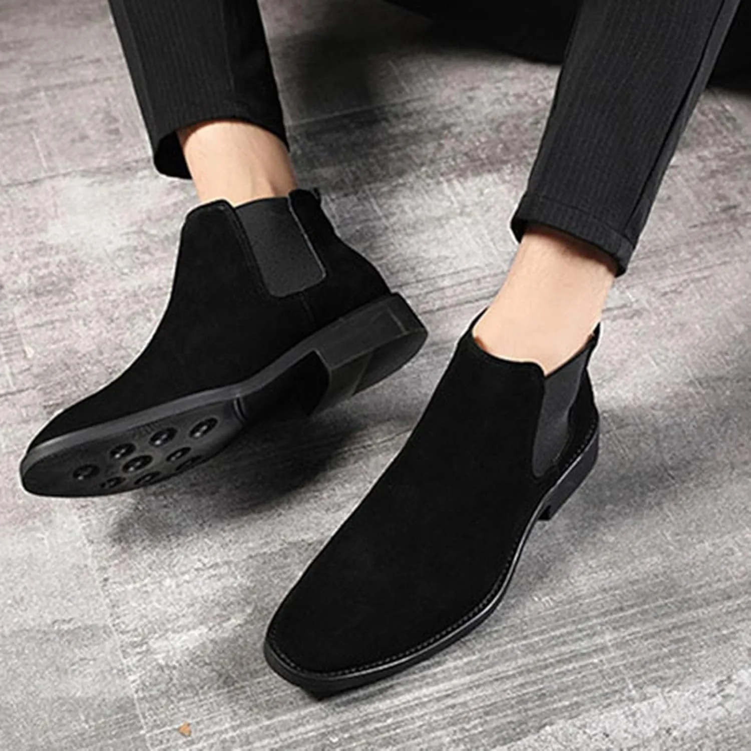 Men'S Chelsea Boots Casual Comfortable Slip-On Dress Men Ankle Fashion Boot Suede Boots for Men
