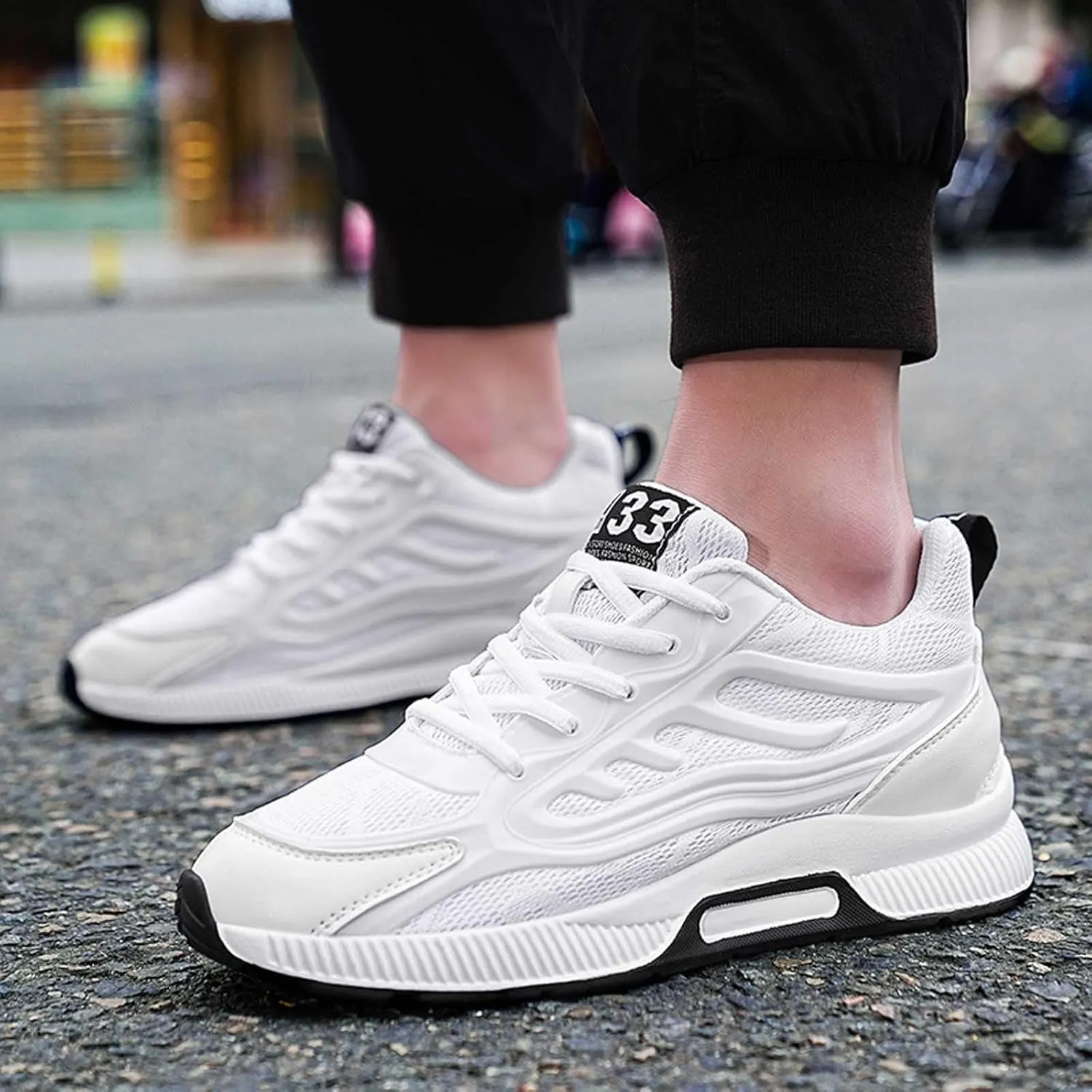Mens Slip On Sneakers Non Slip Walking Shoes Lightweight Athletic Shoes Casual Running Shoe Increase Height 6/8/10CM