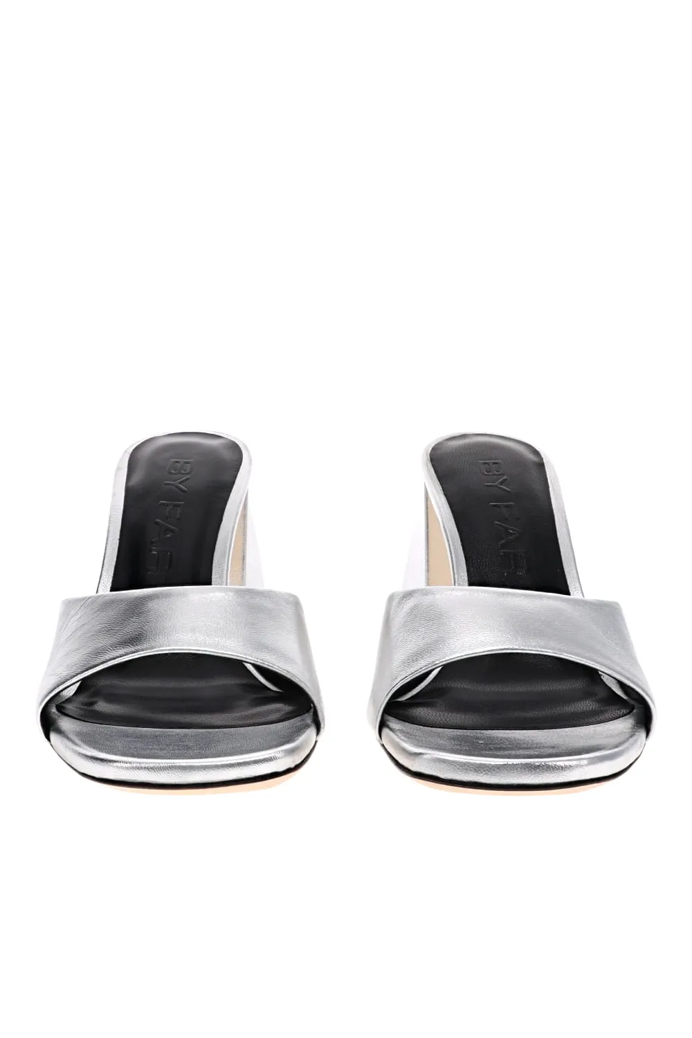 Michele Silver Metallic Leather Mules