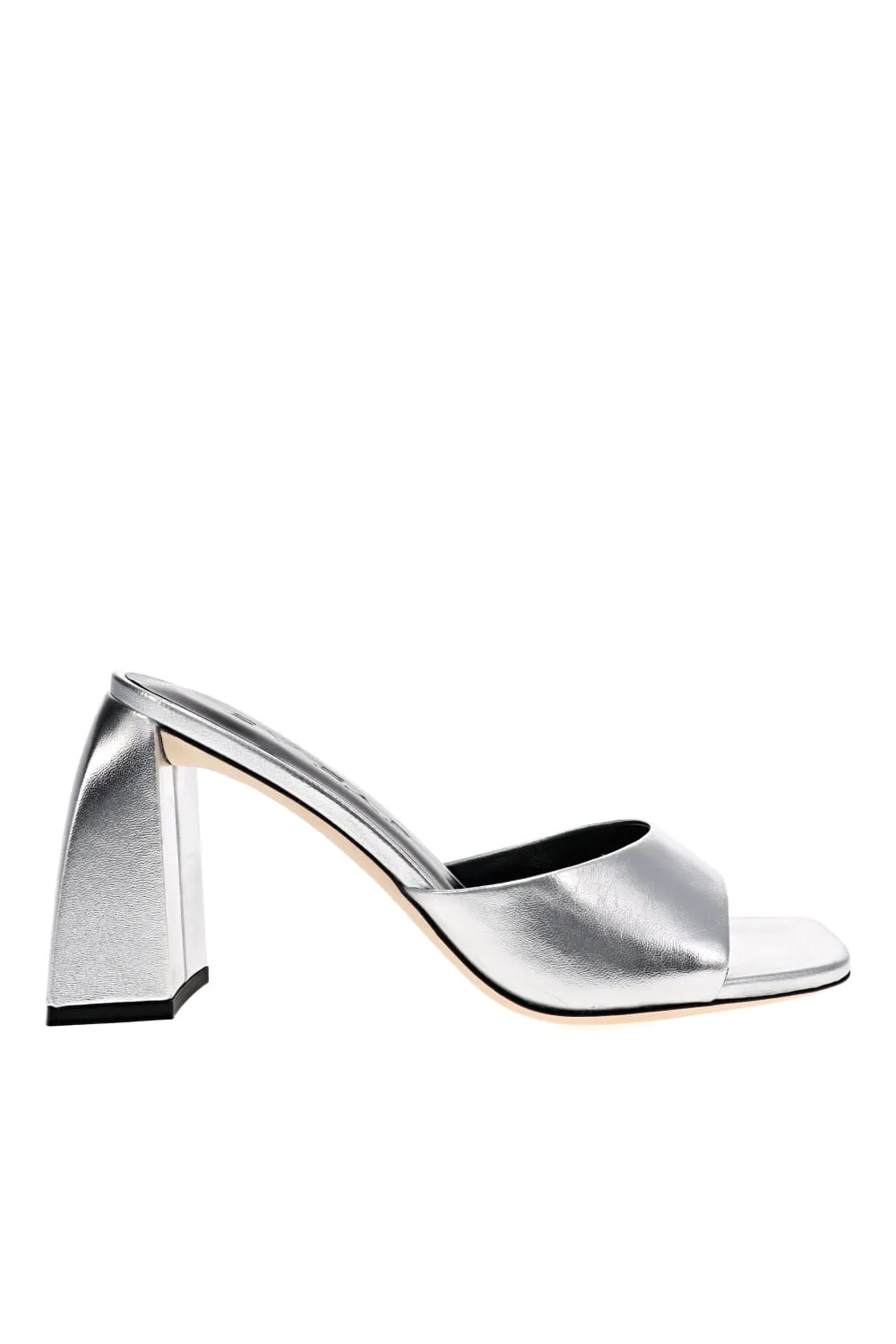 Michele Silver Metallic Leather Mules