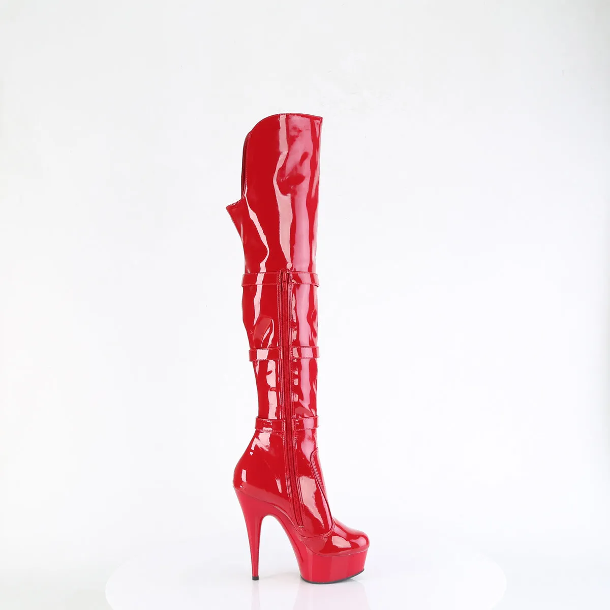 Pleaser Delight-3018-Red-Size 7-Clearance