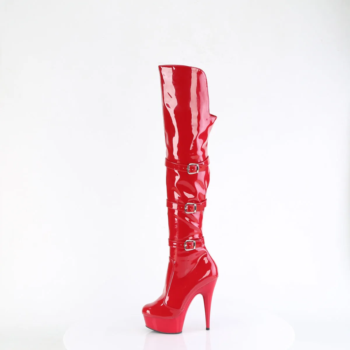 Pleaser Delight-3018-Red-Size 7-Clearance