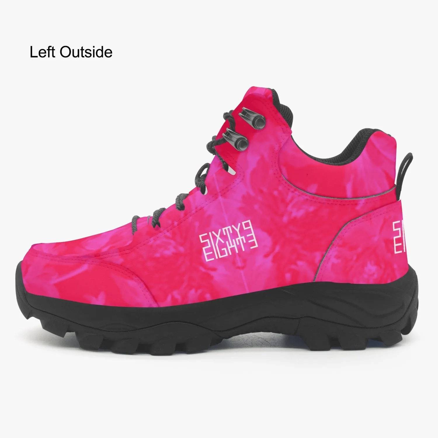 Sixty Eight 93 Logo White Floral Red & Pink High Top Boots