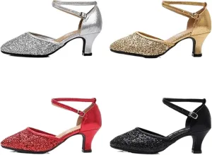 Women Dance Shoes Square Latin Mid-high Heels Social Soft Sole Modern Dance Shoes For Dance Performance