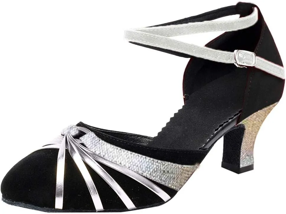 Women's Prom Ballroom Latin Dance Shoes Square Dance Shoes Clear Heels Thick Bottom