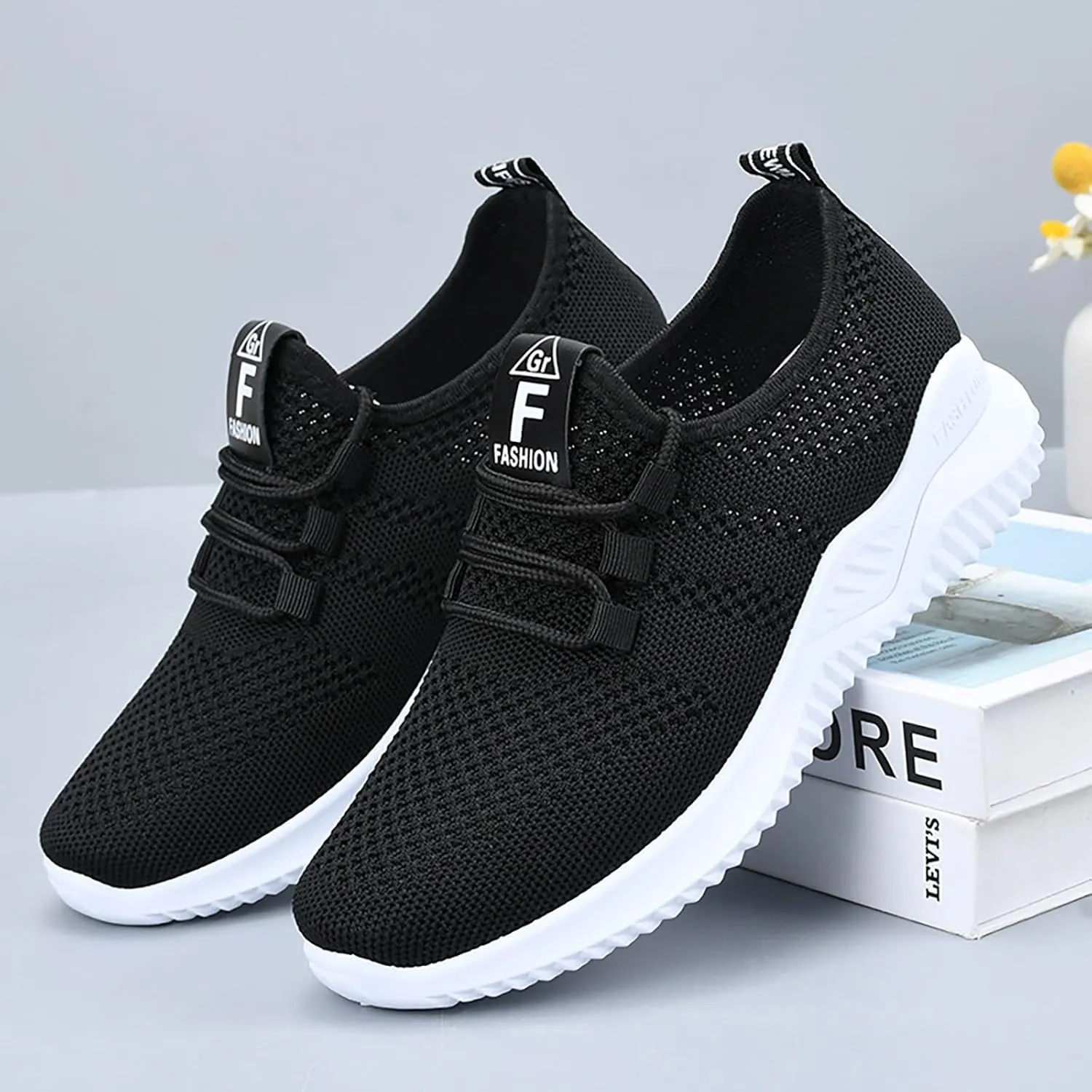 Womens Slip On Walking Shoes Non Slip Running Shoes Breathable Workout Lightweight Sneakers Sports Shoes for Woman